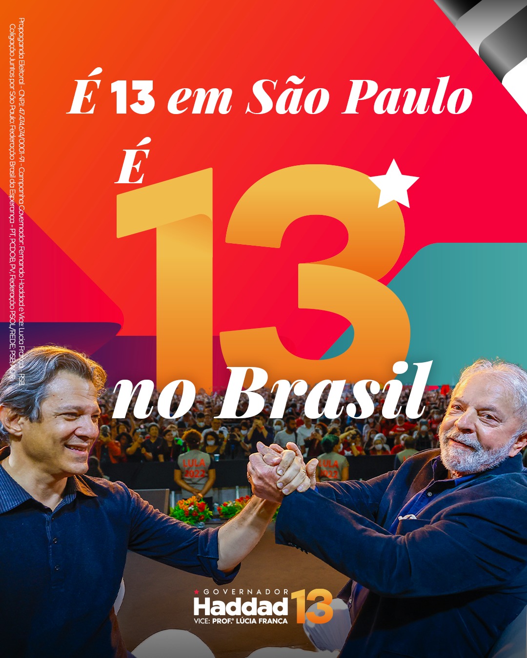 É 13 em São Paulo, é 13 no Brasil